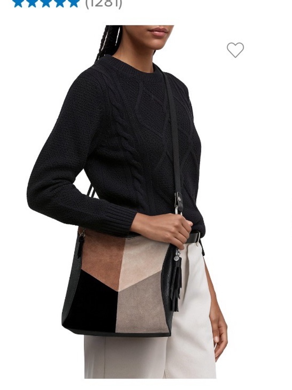 The Sak Colorblock Suede Crossbody — Brown, Black, Gray, Taupe